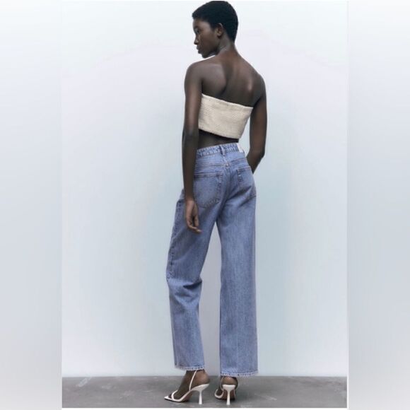 NWT ZARA TEXTURED STRAPLESS TOP CS - Picture 2 of 6